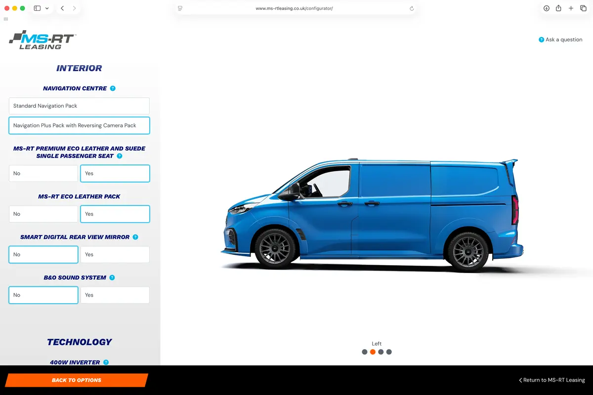 ford transit ranger configurator interior