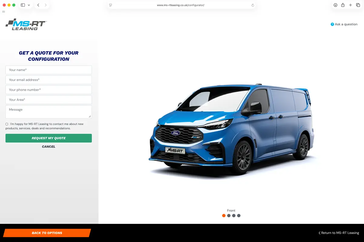 ford transit ranger configurator quote